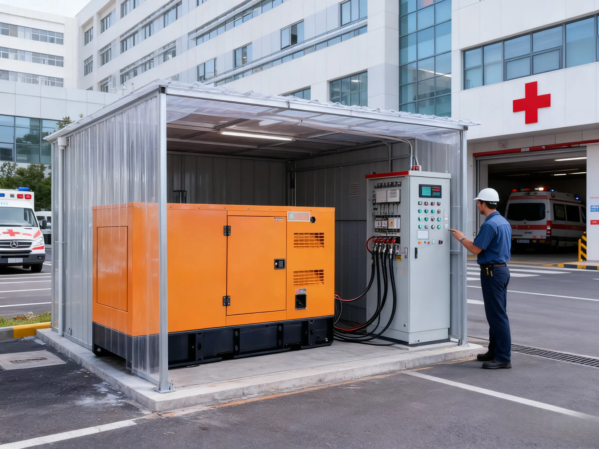 thospital backup power requiremens