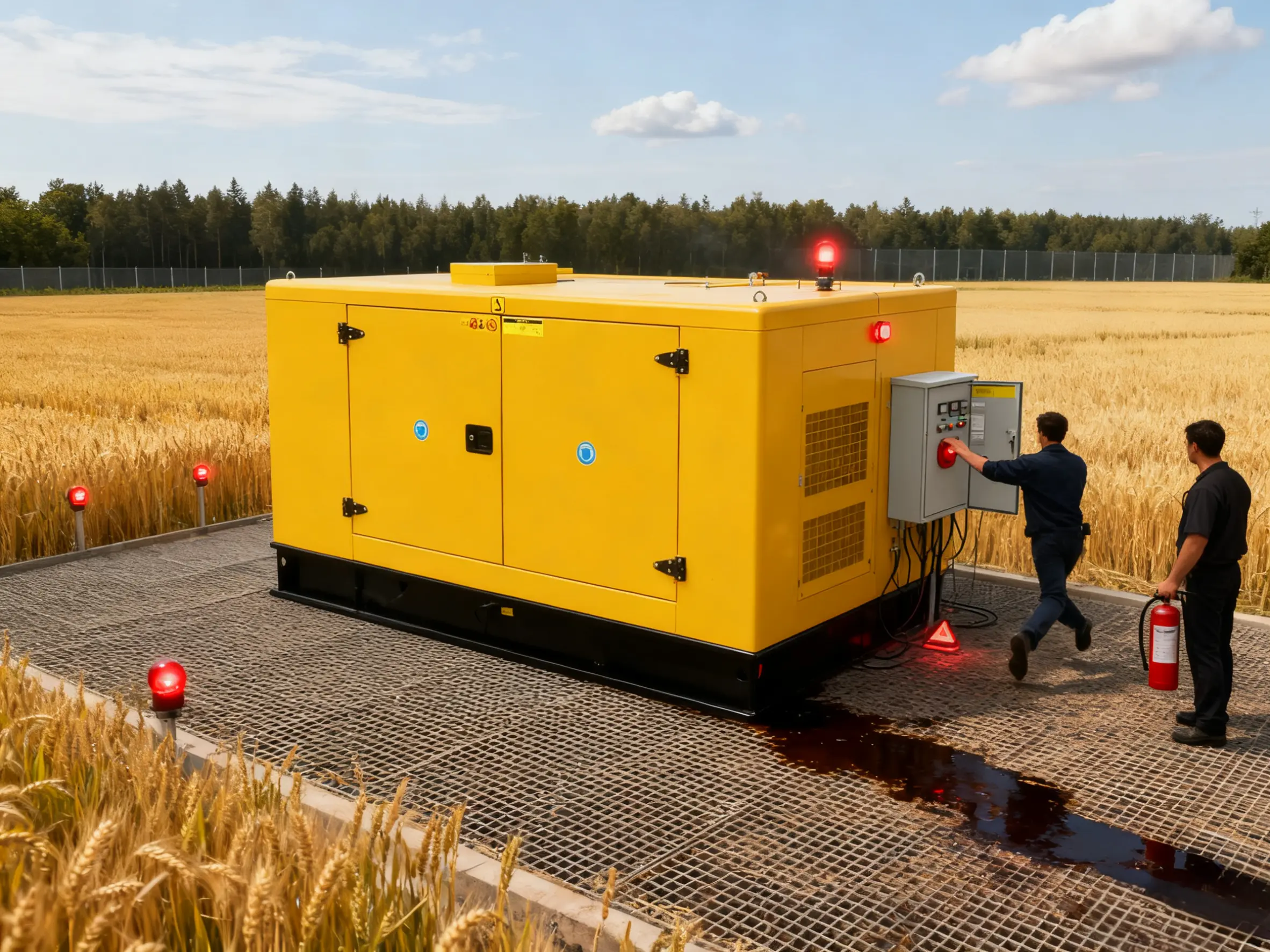 generator emergency stop button requirements