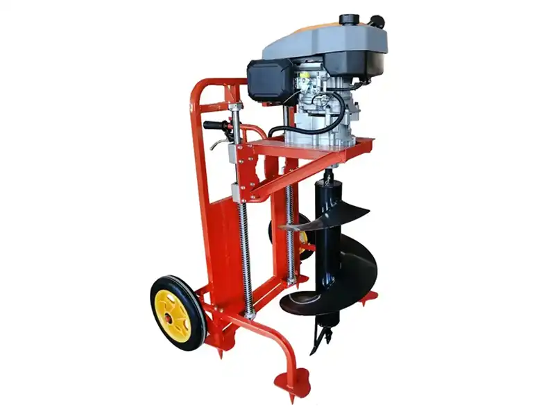 earth auger with trolley