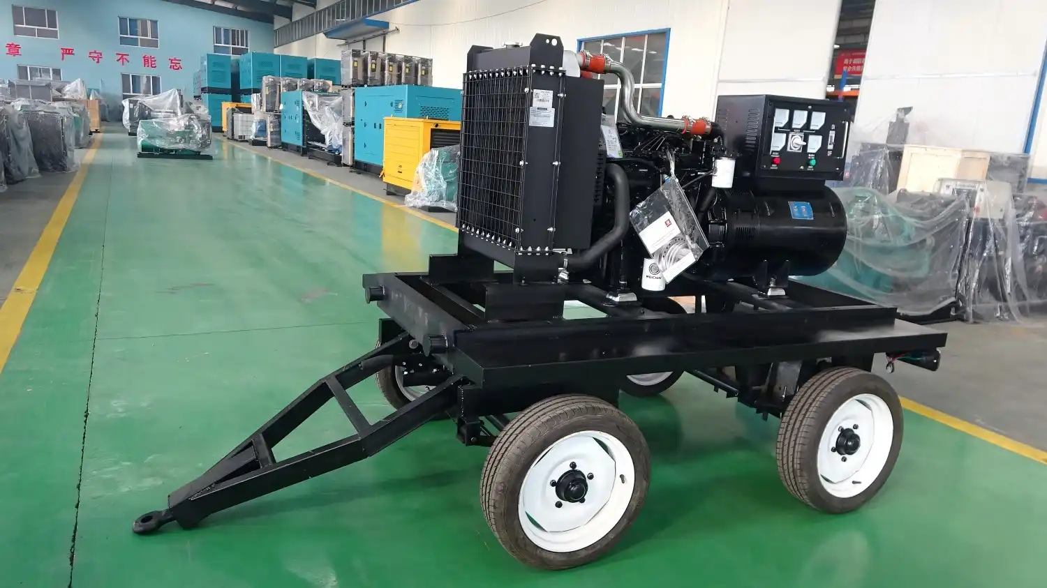 open type diesel generator with wheels