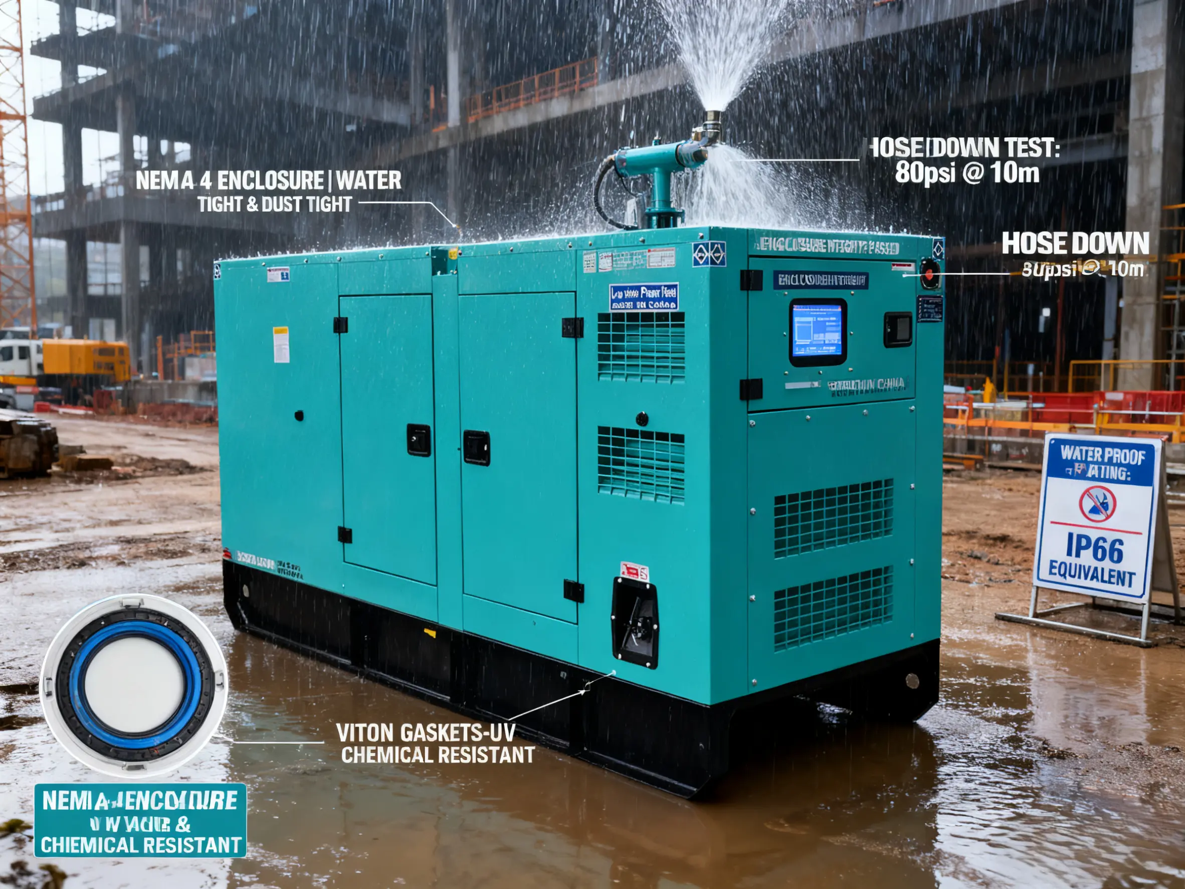 diesel generator sound attenuated enclosure
