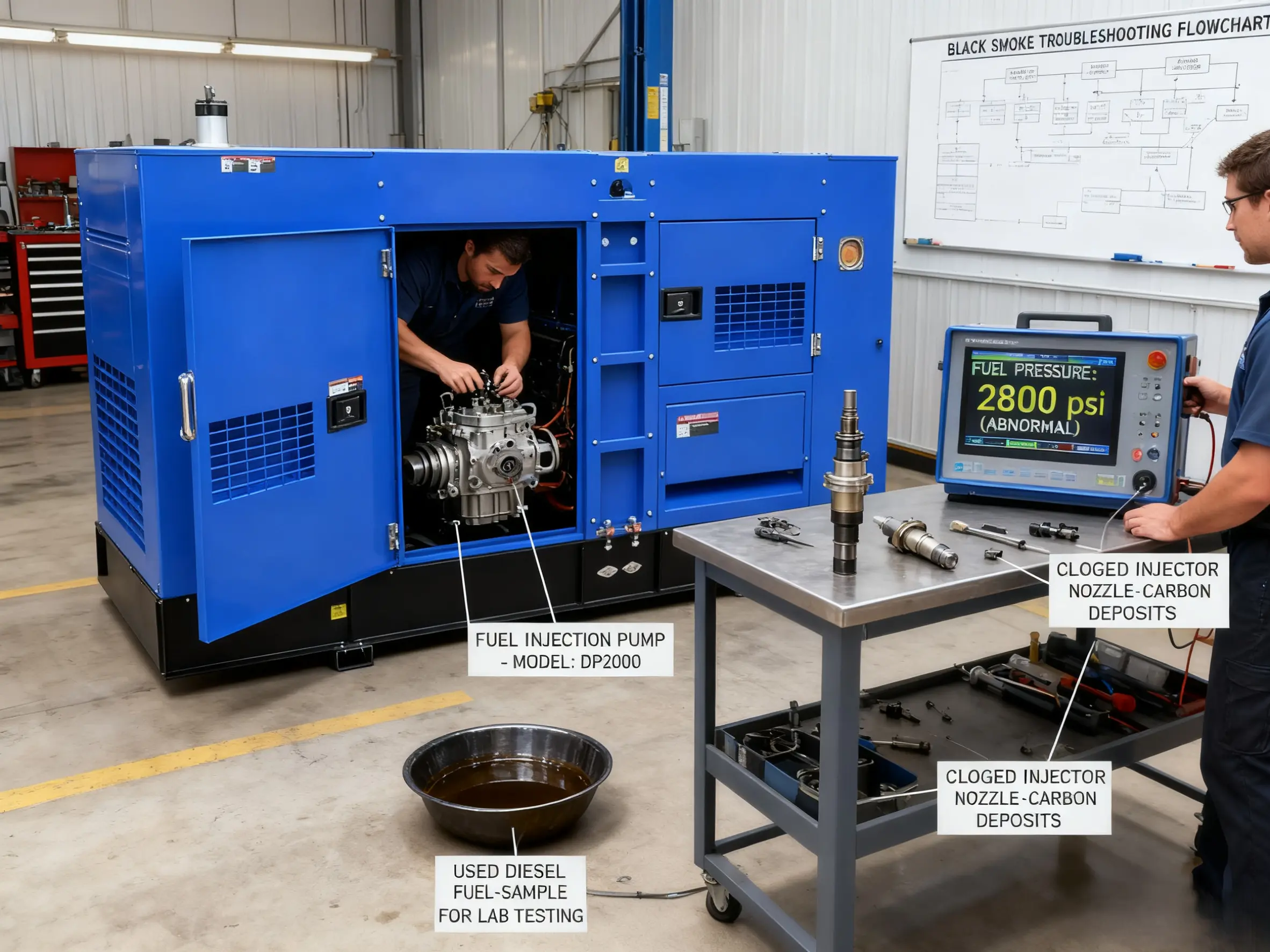 diesel generator black smoke