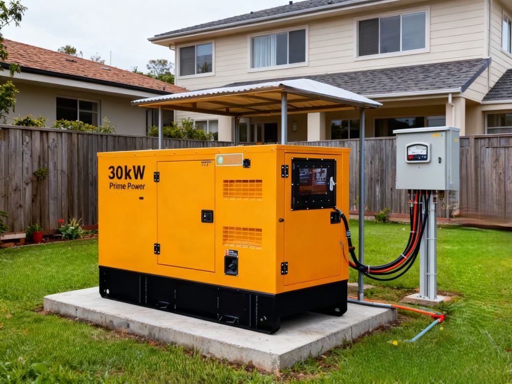 Kann e 30 kW Generator en Haus bedreiwen?